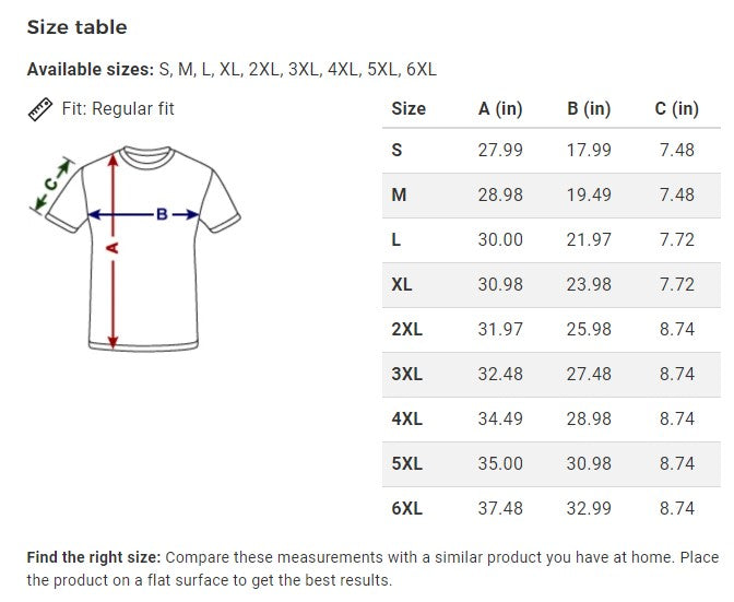 Choose your size for the Coolest T-Shirt on Earth.