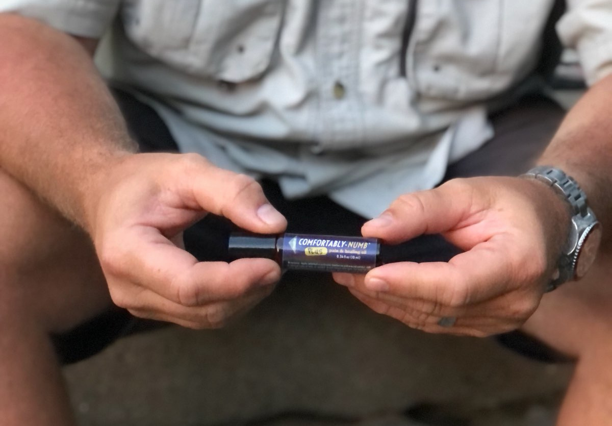 Thirty herbs and oils make up Comfortably Numb PLUS for knee pain, ankle pain and back pain