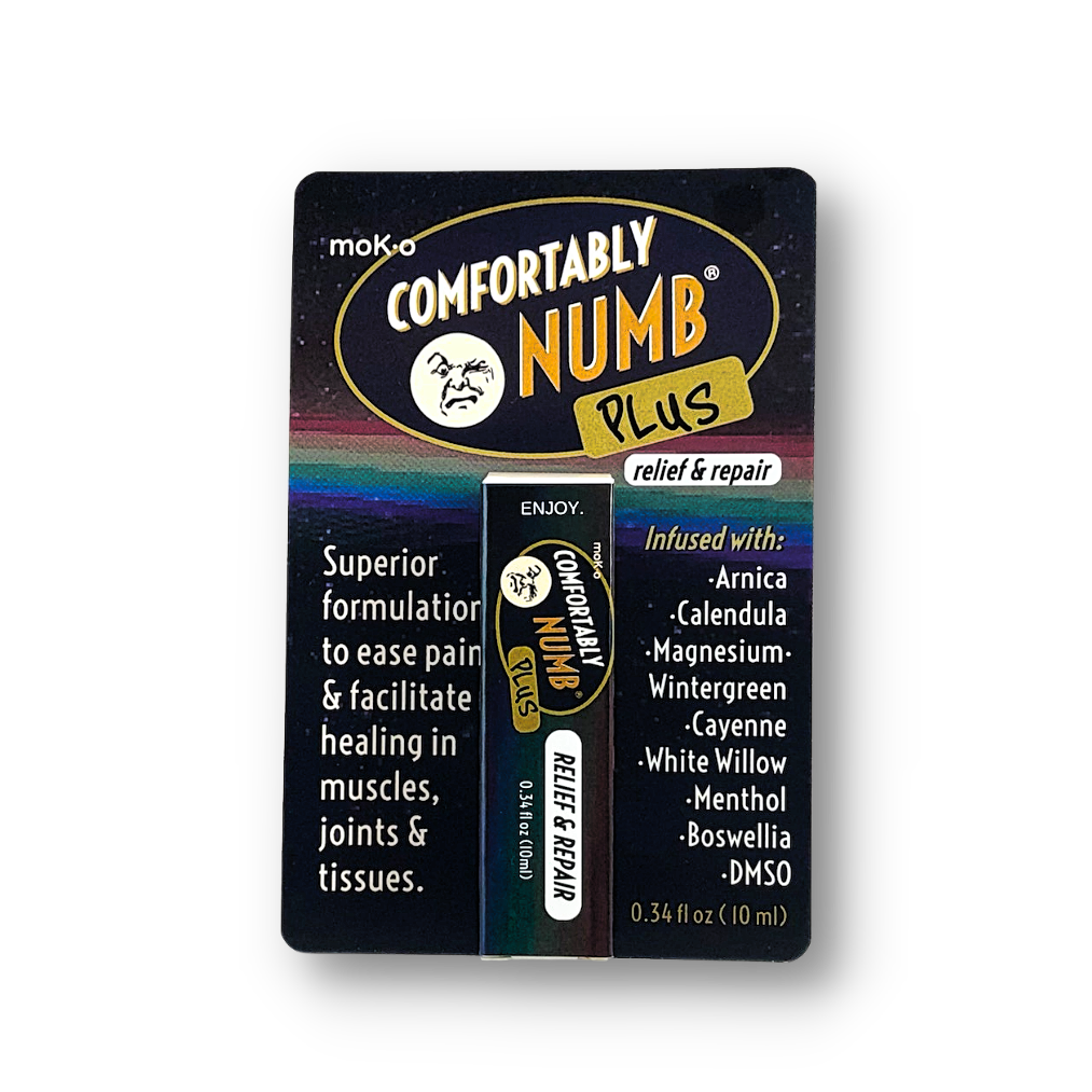 The newest member of the Comfortably Numb® family of pain relievers. The PLUS combines the original with so many more herbs for comfortably-soothing relief of painful joints, tissues, muscles and injuries.