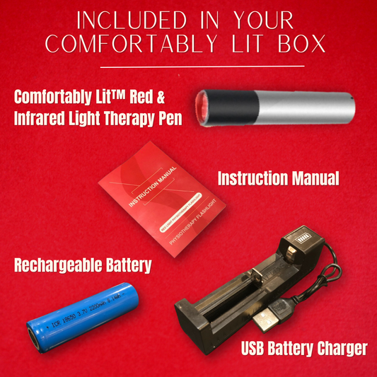 What is in the Comfortably Lit's red light therapy kit