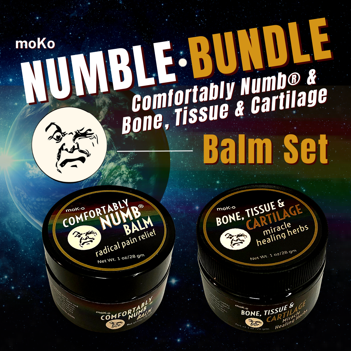 Full strength Comforatbly Numb Balm and full strength Bone, Tissue & Cartilage Balm to miraculously help heal your injury in record time. 